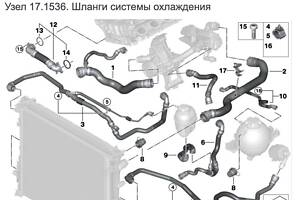 Патрубок охлаждения 7 на вспомогательную помпу BMW X3 G01 18-21 3.0 17129894759