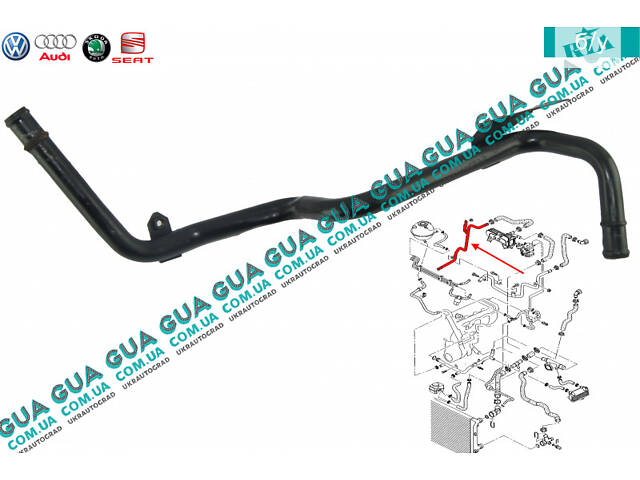Патрубок системы охлаждения ( метал ) 038121151B VW / ВОЛЬКС ВАГЕН CADDY III 2004- / КАДДИ 3 04-, VW / ВОЛЬКС ВАГЕН TOUR
