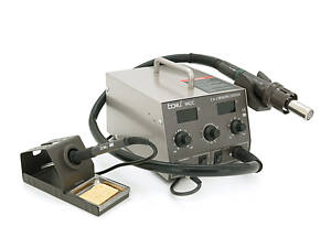 Паяльна станція BAKU BA-942C з цифровою індикацією на фен і на паяльник, DC:110-240V, 4A,1000W, 5 кг