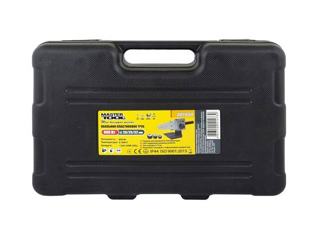 Паяльник для пластикових труб MASTERTOOL 20-32 мм 800 Вт/220 V/50 Hz 0-300°С IP44 LED-індикація пластиковий кейс ППТ800 - Фото 7