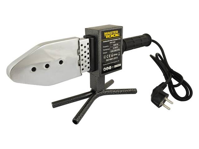 Паяльник для пластикових труб MASTERTOOL 20-63 мм 1500 Вт/220 V/50 Hz 0-300°С IP44 LED-індикація металевий кейс ППТ1500 Паяльник для пластикових труб MASTERTOOL 20-63 мм 1500 Вт/220 V/50 Hz 0-300°С IP44 LED-індикація металевий кейс ППТ1500