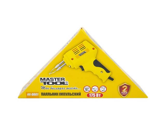 Паяльник імпульсний MASTERTOOL з трансформатором 175 Вт/220-240 V/50 Hz 0-400°С LED 44-0001 - Фото 2