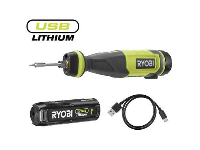 Паяльник електричний Ryobi RSI4-120G акумуляторний, USB, Lithium 4V 2Ah, 460°С, підсвічування (5133006146) - Фото 2