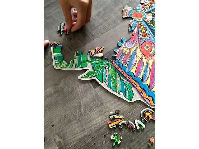 Пазл А3 Метелик 191 фігурний елемент з дерева 41.9x31.6 см у подарунковій упаковці 41.9x31.6 см - Фото 5