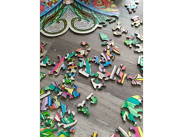 Пазл А3 Метелик 191 фігурний елемент з дерева 41.9x31.6 см у подарунковій упаковці 41.9x31.6 см - Фото 7