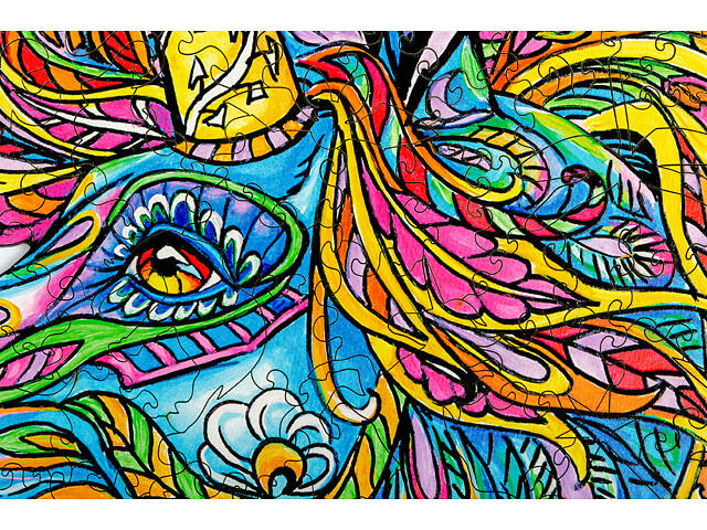 Пазл А3 Єдиноріг з дерева 183 фігурні елементи 46х31 см у подарунковій коробці - Фото 9