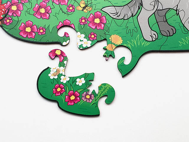 Пазл А3 Їжачок 66 фігурних елементів 32.8х46 см з натурального дерева - Фото 8