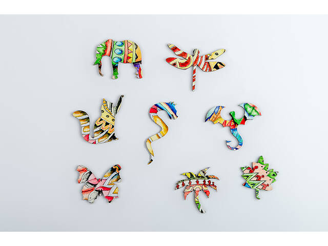 Пазл А3 фігурний дерев'яний Слон 179 фігурних елементів у подарунковій коробці - Фото 4