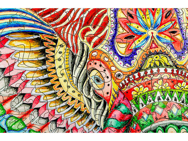 Пазл А3 фігурний дерев'яний Слон 179 фігурних елементів у подарунковій коробці - Фото 6