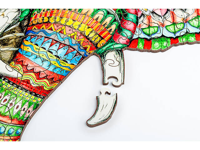 Пазл А3 фігурний дерев'яний Слон 179 фігурних елементів у подарунковій коробці - Фото 7