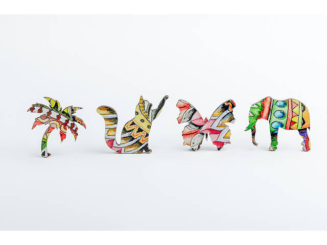 Пазл А3 фігурний дерев'яний Слон 179 фігурних елементів у подарунковій коробці - Фото 9