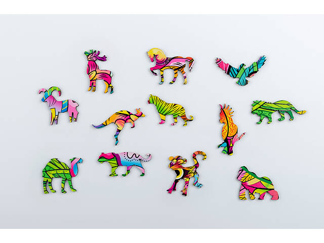 Пазл А3 Фламінго з фігурними елементами 196 шт. у подарунковій коробці з дерева - Фото 5