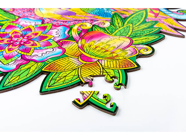 Пазл А3 Фламінго з фігурними елементами 196 шт. у подарунковій коробці з дерева - Фото 9