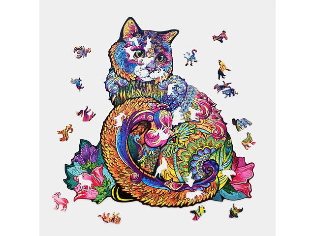 Пазл А3 Кішка 420х488мм 208 елементів у дерев'яній коробочці - Фото 6