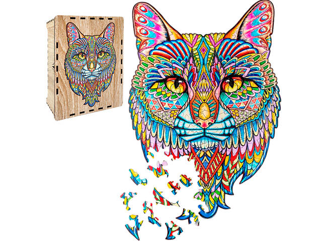 Пазл А3 Кіт 190 елемента 450х310 мм з натурального дерева. - Фото 1