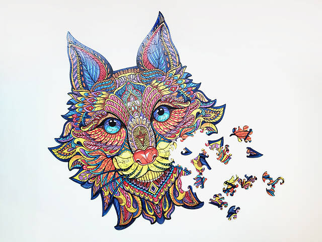 Пазл А3 Лісовий кіт з дерева 165 фігурних елементів у подарунковій коробочці - Фото 2