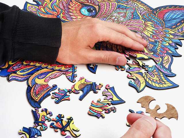 Пазл А3 Лісовий кіт з дерева 165 фігурних елементів у подарунковій коробочці - Фото 3