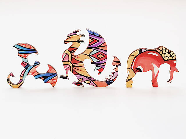 Пазл А3 Лісовий кіт з дерева 165 фігурних елементів у подарунковій коробочці - Фото 5