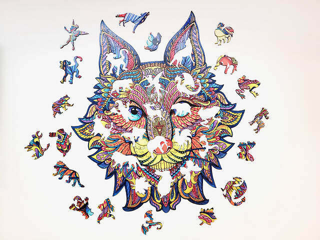 Пазл А3 Лісовий кіт з дерева 165 фігурних елементів у подарунковій коробочці - Фото 8