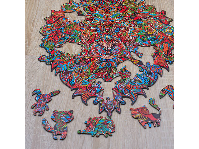 Пазл А3 Лев з дерева 127 елемента 31.6х41.7 см у подарунковій коробці - Фото 5