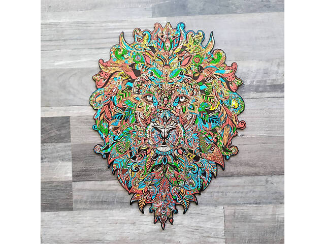 Пазл А3 Лев з дерева 127 елемента 31.6х41.7 см у подарунковій коробці - Фото 6