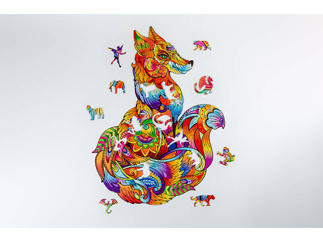 Пазл А3 Лисиця 38х48 см з дерева на 167 фігурних елементів у подарунковій коробочці - Фото 2