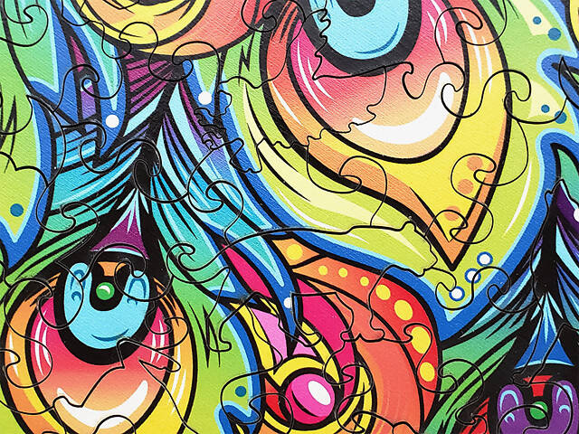 Пазл А3 Павич 184 фігурні елементи в подарунковій коробочці 29.6х53.8 см з дерева - Фото 8