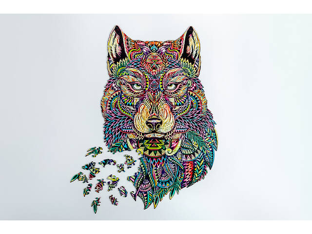 Пазл А3 пазл Вовк з дерева 183 фігурні елементи 47.4х30.4 см у подарунковій коробці - Фото 2