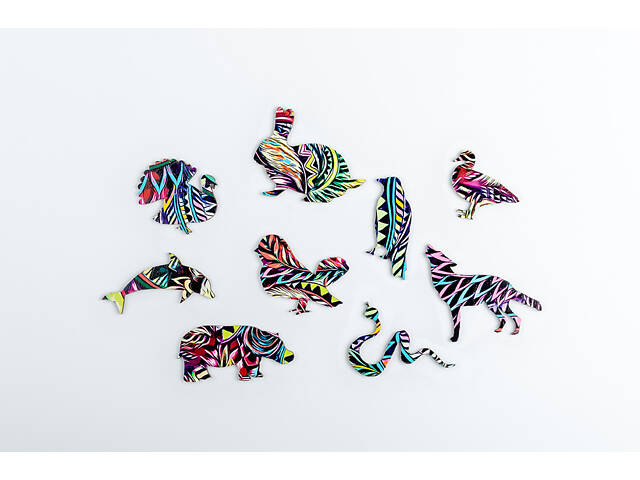 Пазл А3 пазл Вовк з дерева 183 фігурні елементи 47.4х30.4 см у подарунковій коробці - Фото 4