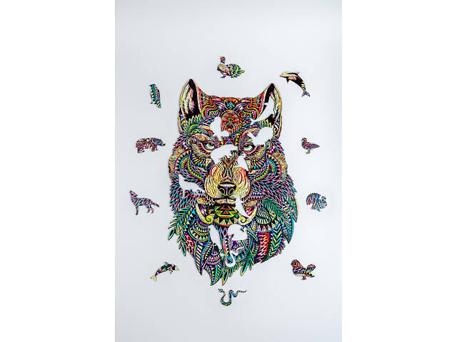 Пазл А3 пазл Вовк з дерева 183 фігурні елементи 47.4х30.4 см у подарунковій коробці - Фото 6