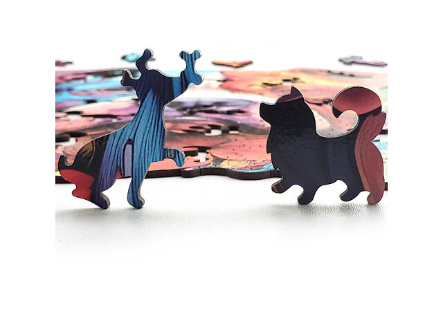 Пазл А3 Пес унікальна форма деталей 224 елементів 35х35 см у дерев'яній коробочці - Фото 3