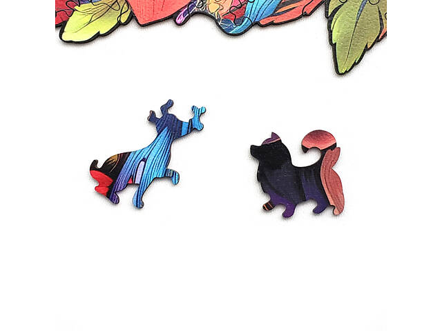 Пазл А3 Пес унікальна форма деталей 224 елементів 35х35 см у дерев'яній коробочці - Фото 4