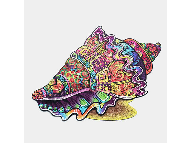 Пазл А3 Черепашка унікальна форма деталей 206 елементів 48х38 см дерева в подарунковій упаковці - Фото 3