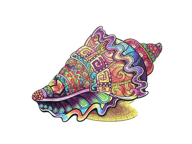 Пазл А3 Черепашка унікальна форма деталей 206 елементів 48х38 см дерева в подарунковій упаковці - Фото 6