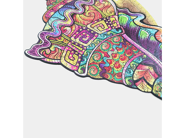 Пазл А3 Черепашка унікальна форма деталей 206 елементів 48х38 см дерева в подарунковій упаковці - Фото 7