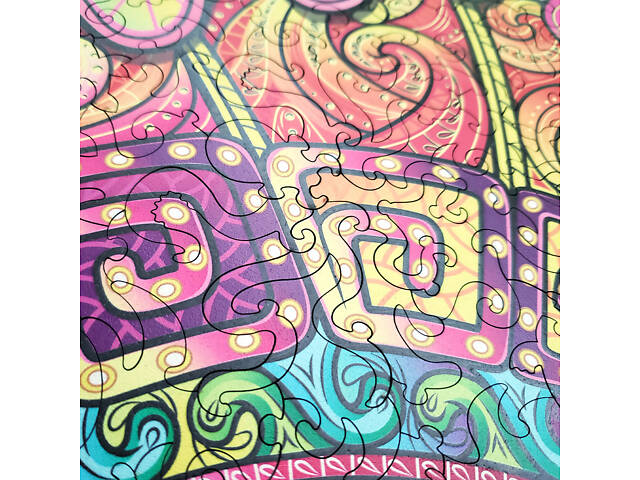 Пазл А3 Черепашка унікальна форма деталей 206 елементів 48х38 см дерева в подарунковій упаковці - Фото 10