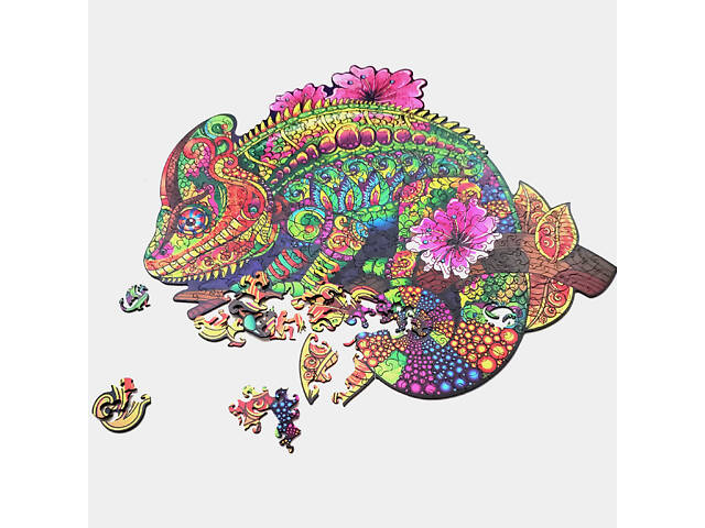 Пазл А3 з дерева Хамелеон 358х402мм 275 елементів у подарунковій коробці - Фото 4