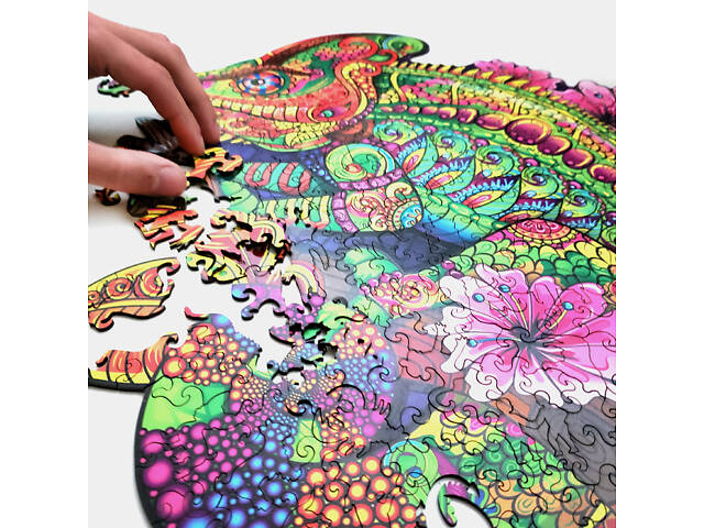 Пазл А3 з дерева Хамелеон 358х402мм 275 елементів у подарунковій коробці - Фото 6