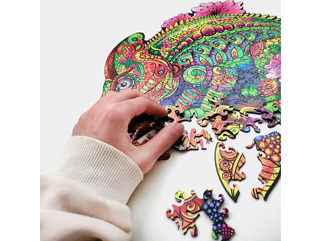 Пазл А3 з дерева Хамелеон 358х402мм 275 елементів у подарунковій коробці - Фото 7