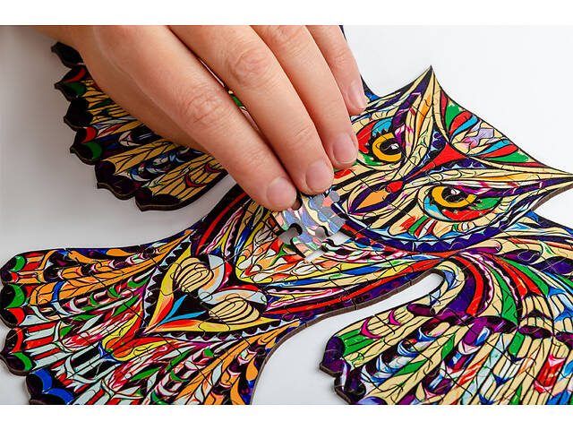 Пазл А3 Сова 155 елементів із натурального дерева в подарунковій коробці - Фото 3