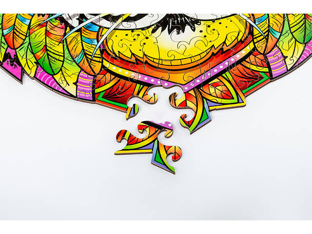 Пазл А3 Тигр 219 дерев'яних фігурних елементів у подарунковій коробці 34.2х38.7 см - Фото 7