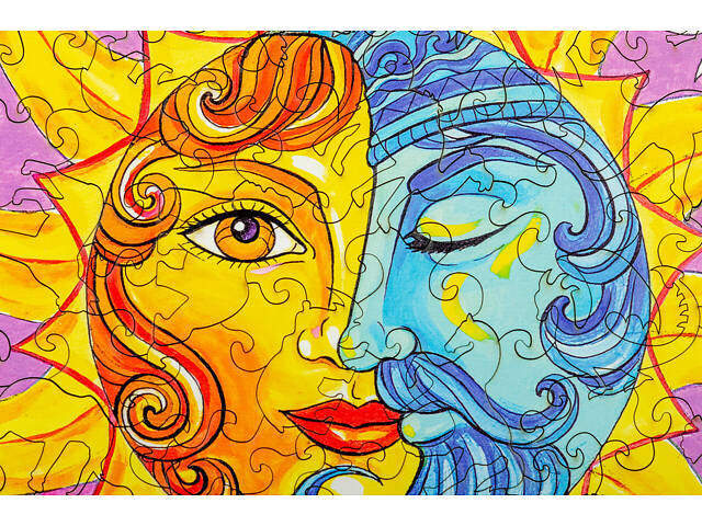 Пазл А3 Зодіак з фігурними елементами 191 шт діаметр 34 см у подарунковій упаковці - Фото 5