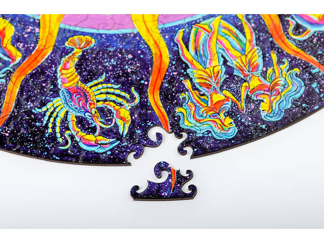 Пазл А3 Зодіак з фігурними елементами 191 шт діаметр 34 см у подарунковій упаковці - Фото 6