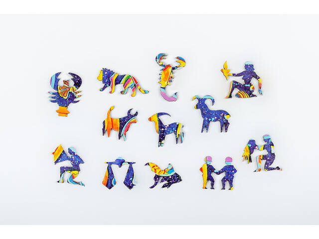 Пазл А3 Зодіак з фігурними елементами 191 шт діаметр 34 см у подарунковій упаковці - Фото 8