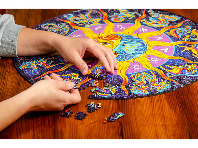 Пазл А3 Зодіак з фігурними елементами 191 шт діаметр 34 см у подарунковій упаковці - Фото 9