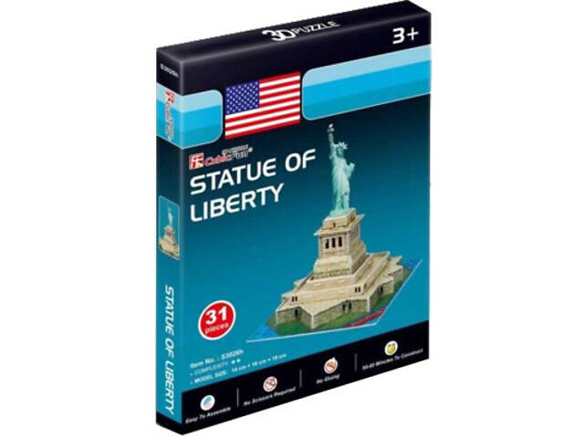 Пазл Cubic Fun 3D Статуя Свободи міні (S3026h) - Фото 1