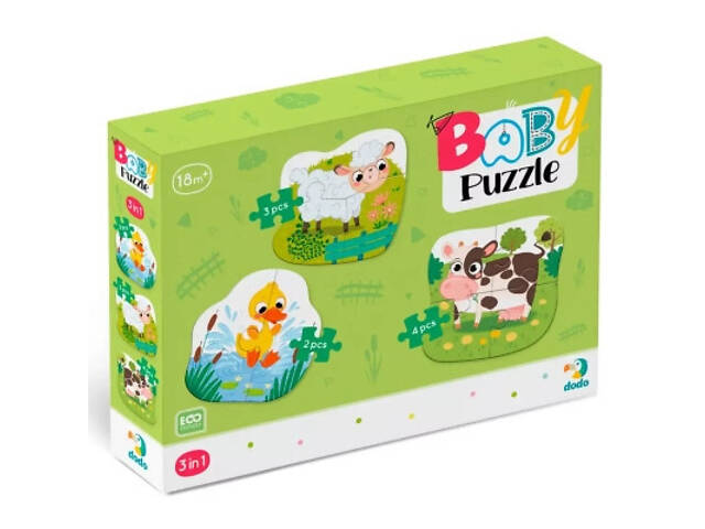 Пазл DoDo 3 в 1 Сільські тварини (300393) - Фото 1