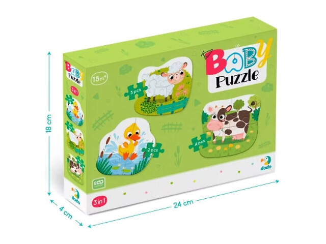 Пазл DoDo 3 в 1 Сільські тварини (300393) - Фото 4