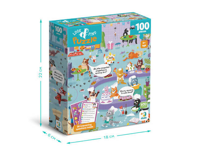 Пазл DoDo Шукай і знаходь Котяче кафе, 100 елементів (300667) - Фото 6