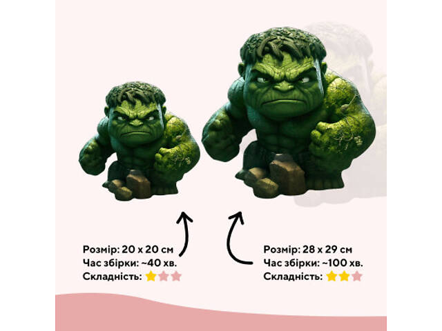 Пазл Ukropchik дерев'яний Супергерой Халк А4 в коробці з набором-рамкою (Hulk Superhero A4) - Фото 2